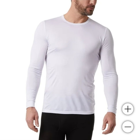 New 32 Degrees Heat 2 Pack Long Sleeve Crew Neck White Grey Men's Size Medium - Picture 2 of 8